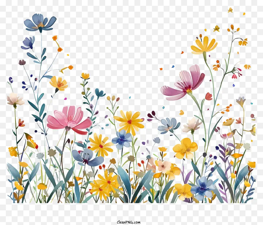 Bonjour Le Printemps，Illustration Aquarelle PNG