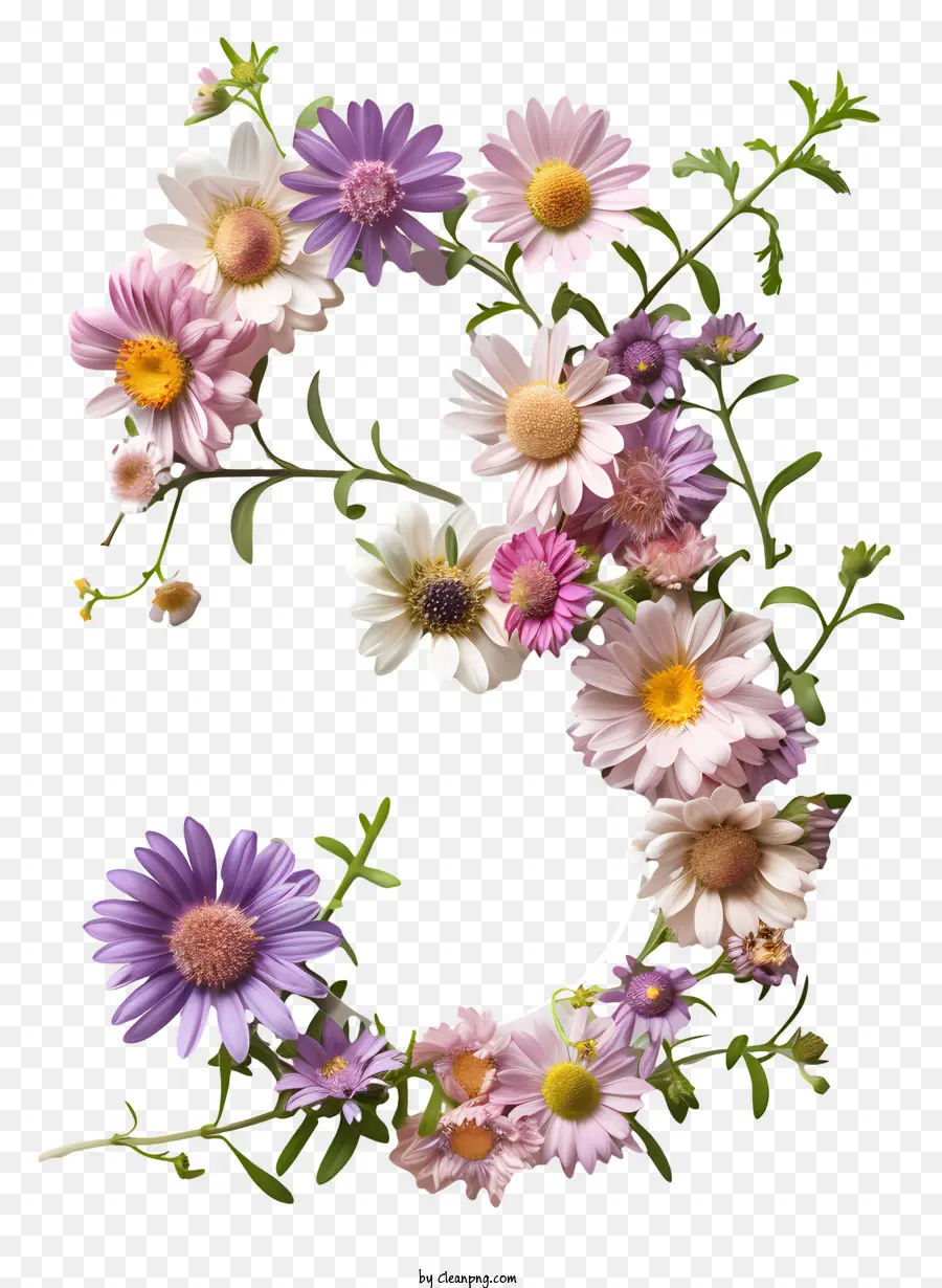 Numéro Trois Floral，Arrangement De Fleurs PNG