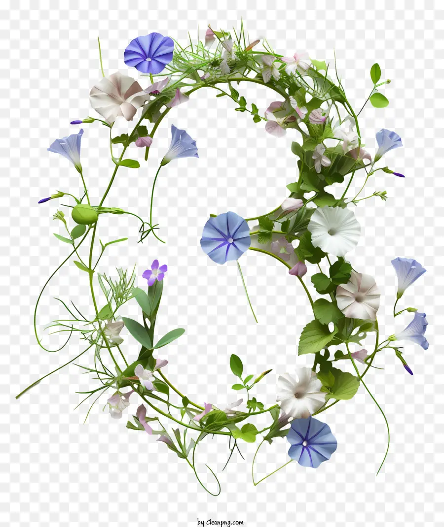 Numéro Trois Floral，Lettre S PNG