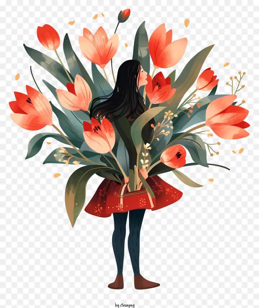 Art Des Fleurs De La Journée Des Femmes，Illustration Aquarelle PNG