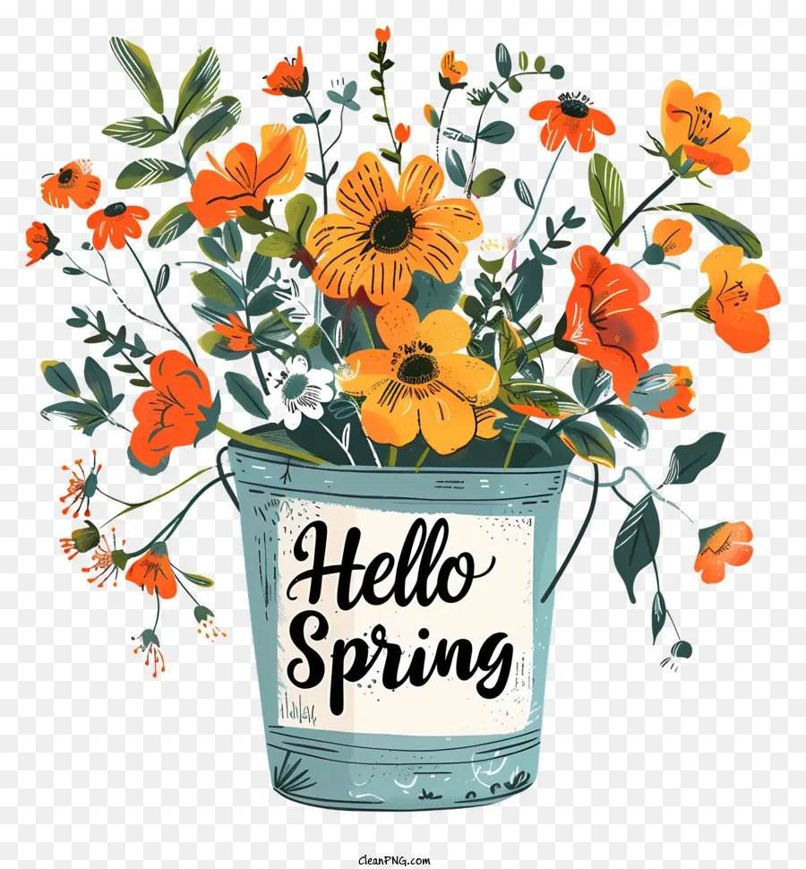 Bonjour Le Printemps，Vase PNG