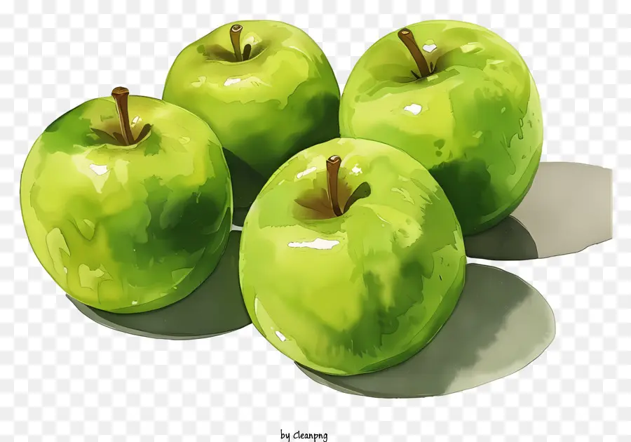Pommes Vertes，Peinture à L'aquarelle PNG