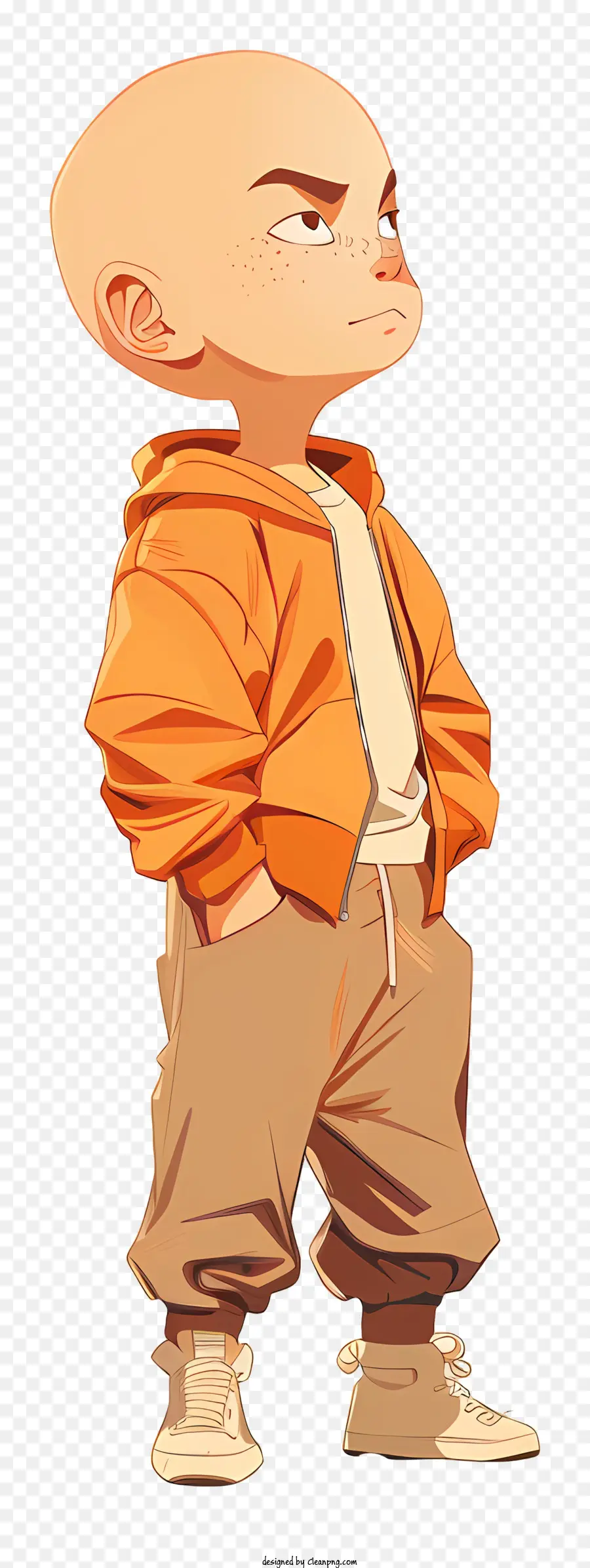 Krilin，Garçon En Veste Orange PNG