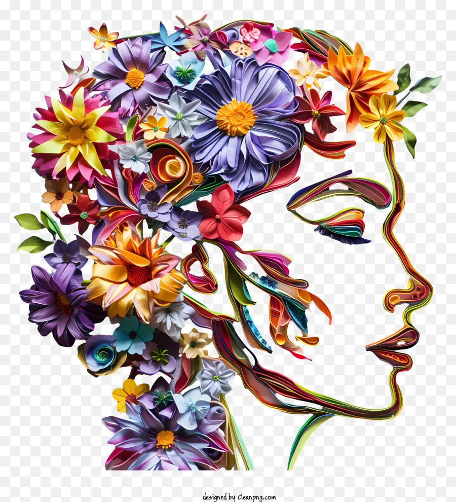 Art Des Fleurs De La Journée Des Femmes，Fleur De Tête PNG