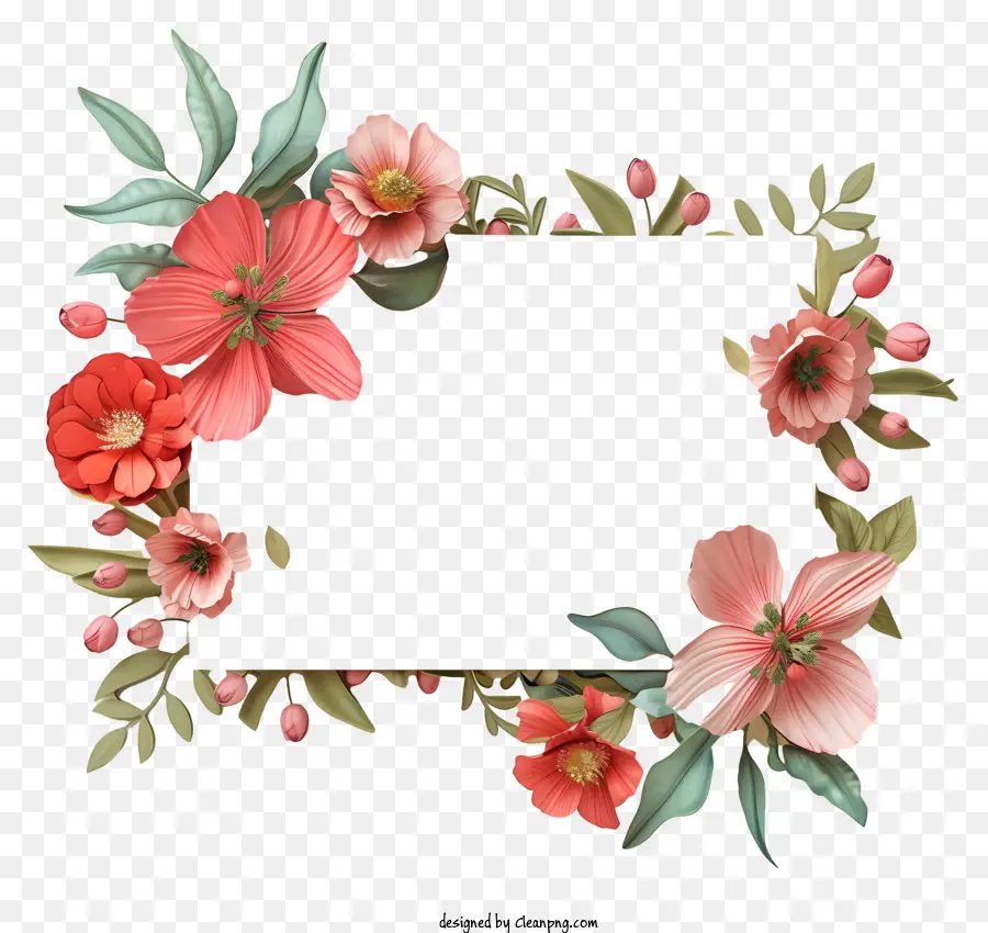 Panneau De Signe Des Fleurs De Printemps，Cadre Floral PNG