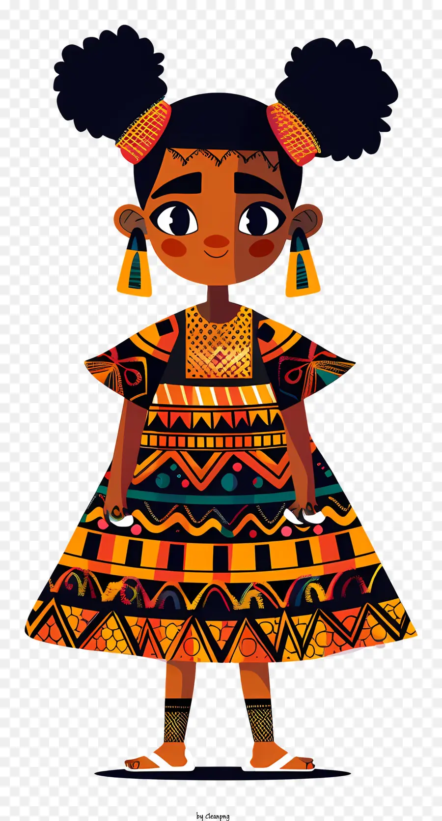 Jeune Fille Africaine，Robe Inspirée Africaine PNG