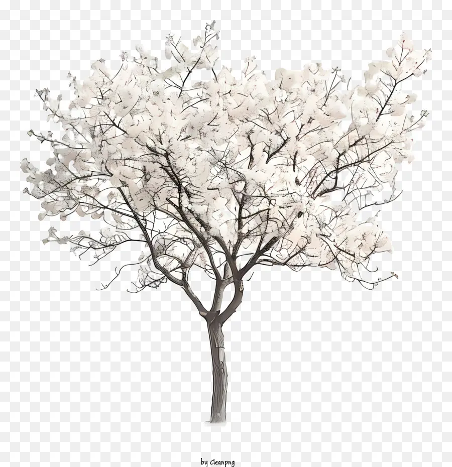 Arbres Au Printemps，Fleurs Blanches PNG