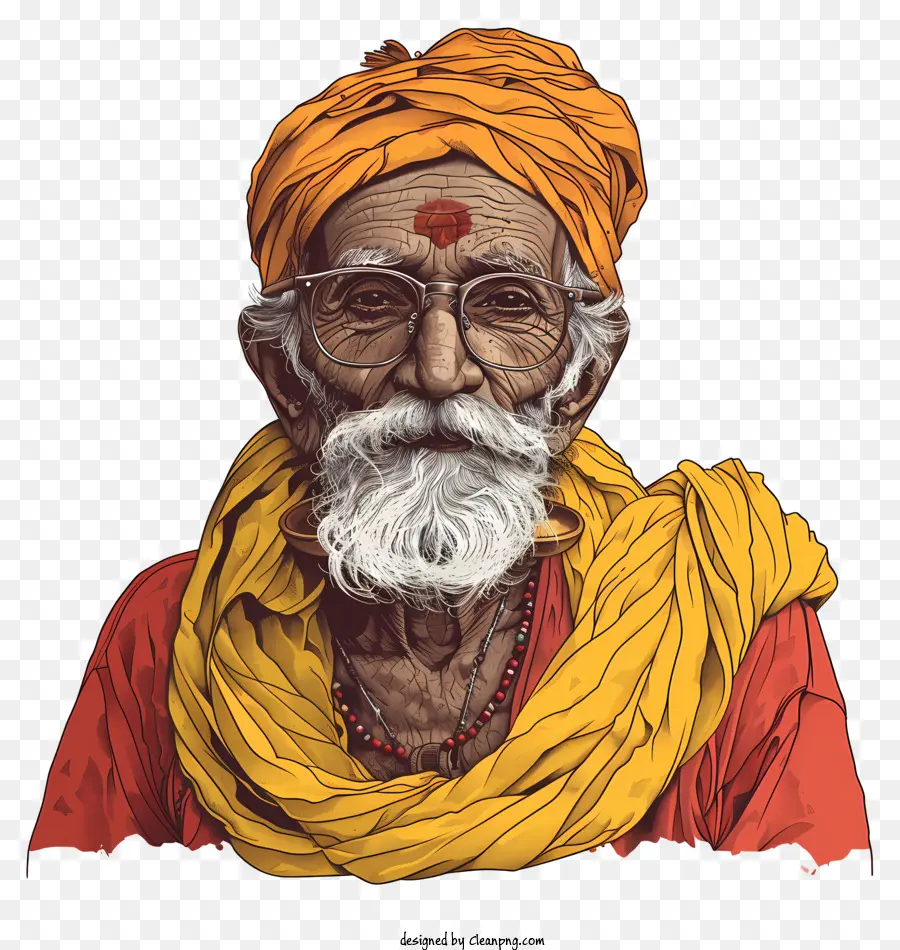 Homme Indien，Un Homme âgé Avec Des Lunettes PNG