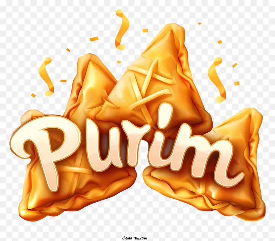 Pourim，Texte De Pourim Avec Des Pâtisseries PNG