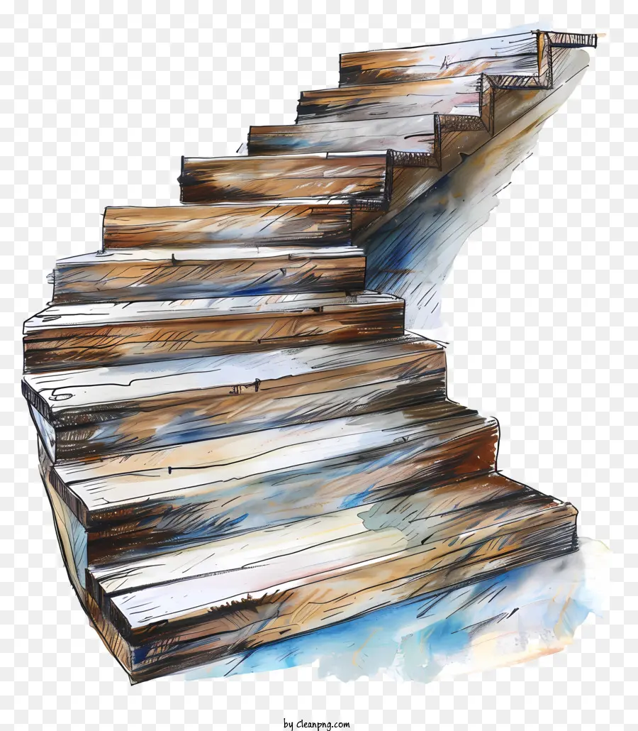 L'escalier En Bois，Escaliers En Bois Récupéré PNG
