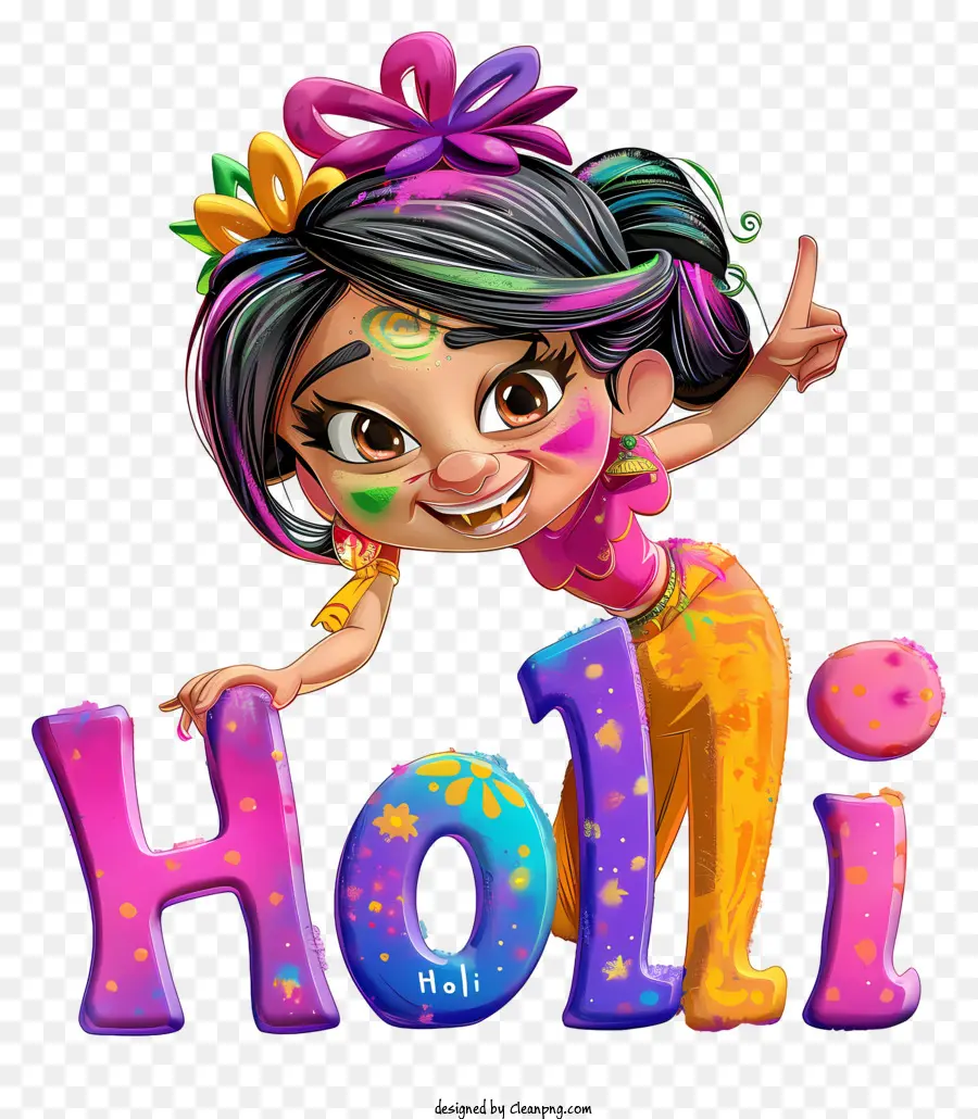 Holi，Personnage De Dessin Animé PNG