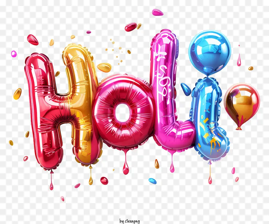 Holi，Texte Holi Avec Lettres Ballon PNG