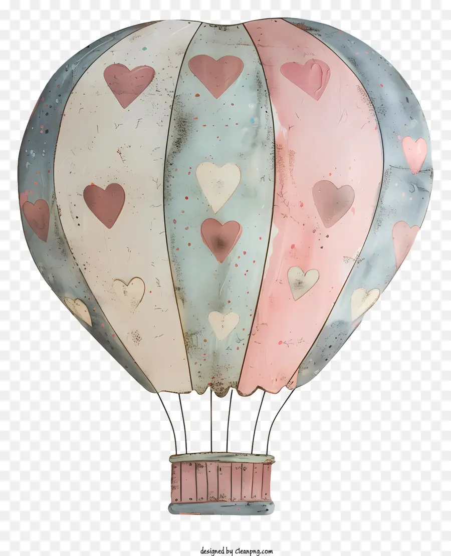Ballon à Air Chaud，Coeurs PNG