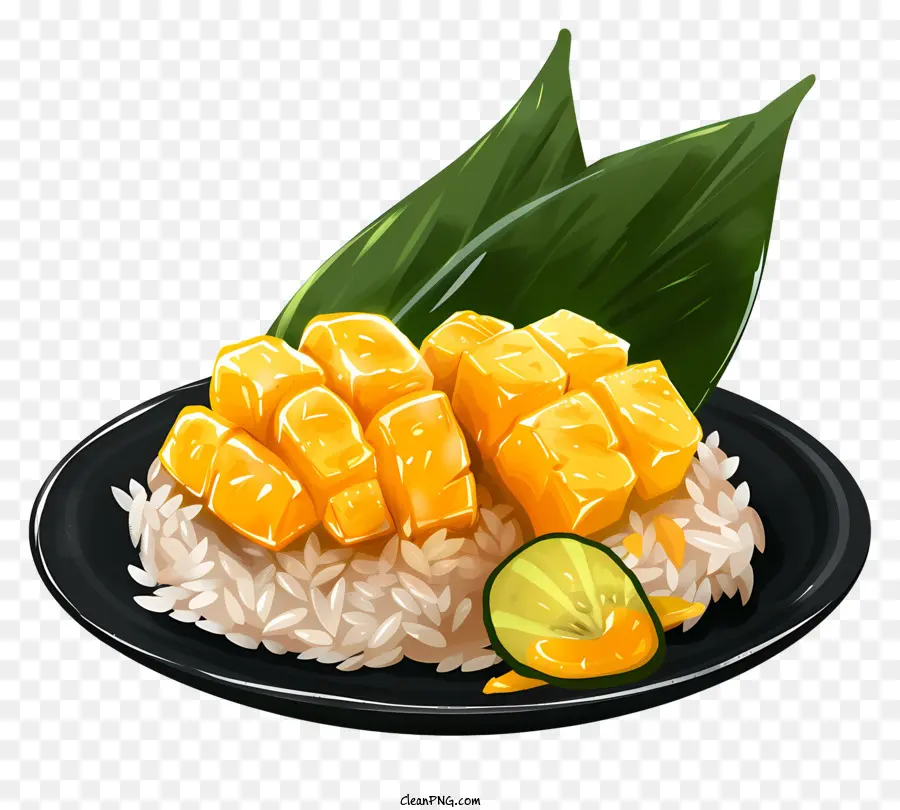 Khao Niao Mamuang，Riz Gluant à La Mangue PNG