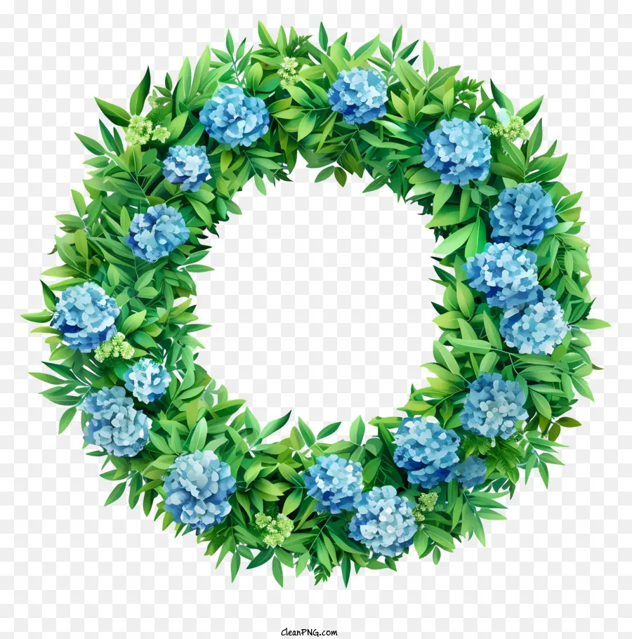 Fleurs Cercle，Hortensias Bleus PNG