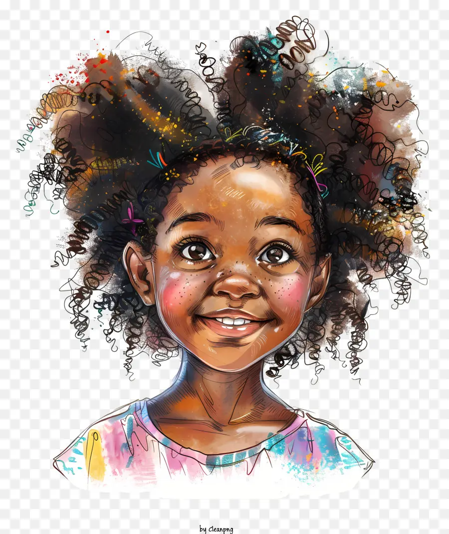 Jeune Fille Africaine，Cheveux Afro PNG