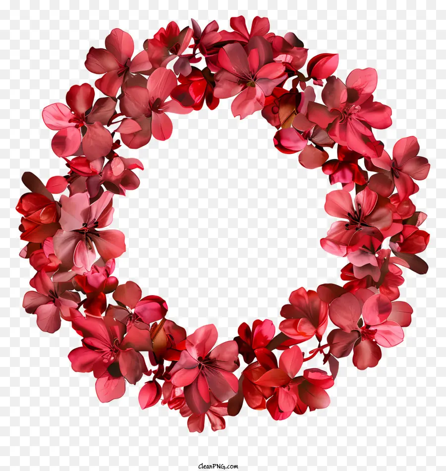 Cercle De Fleurs，Couronne De Fleurs Rouges PNG