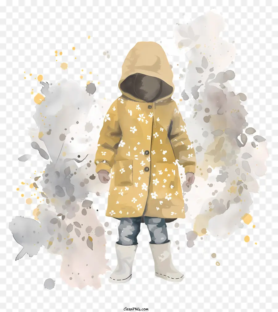 Manteau，Enfant En Imperméable Jaune PNG