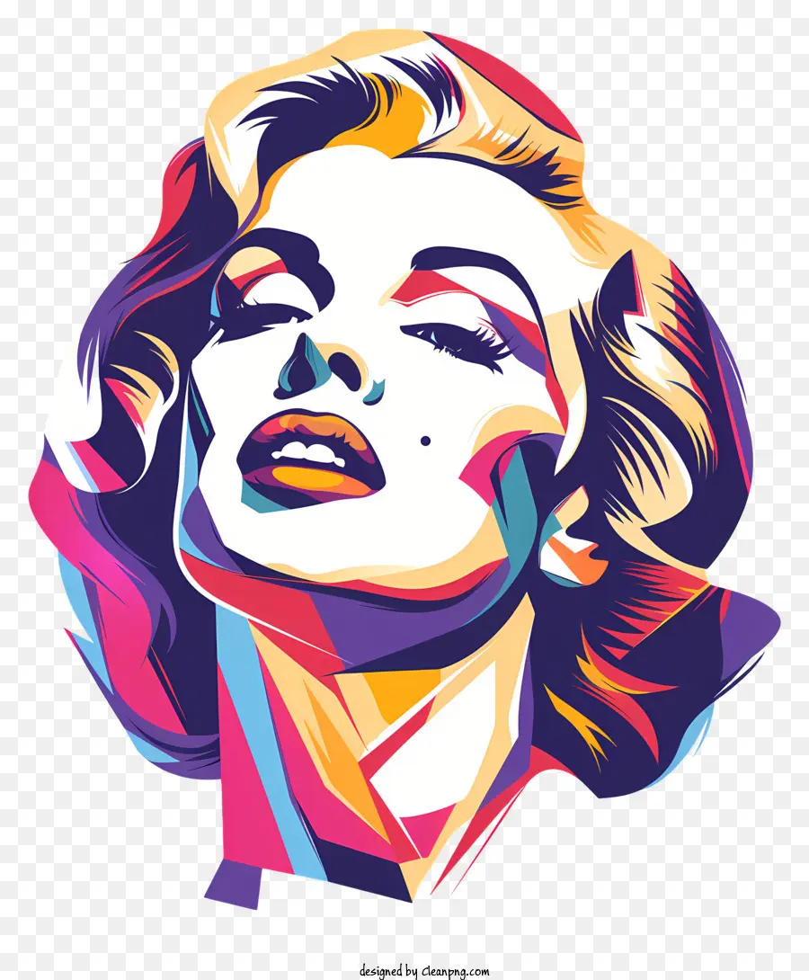 Marilyn Monroe，Portrait Coloré PNG