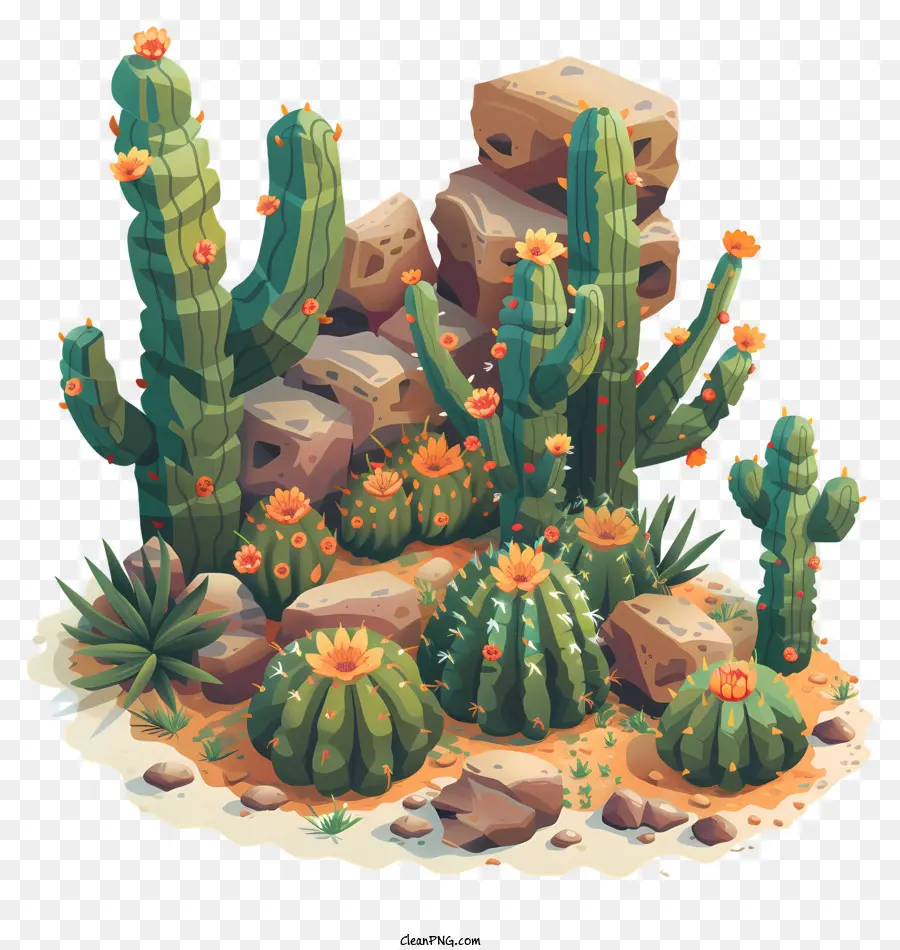 Cactus Mexicain，Paysage De Désert PNG