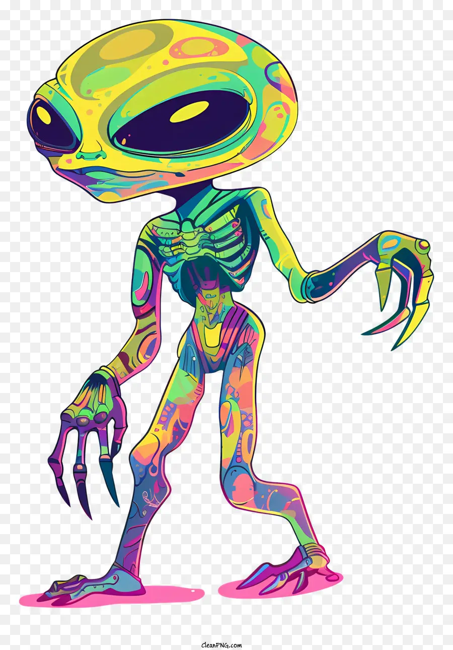 Extraterrestres De Dessin Animé，Extraterrestre Coloré PNG