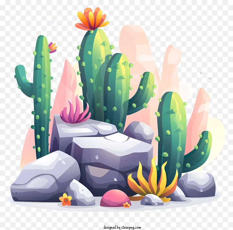Cactus Mexicain，Paysage De Désert PNG