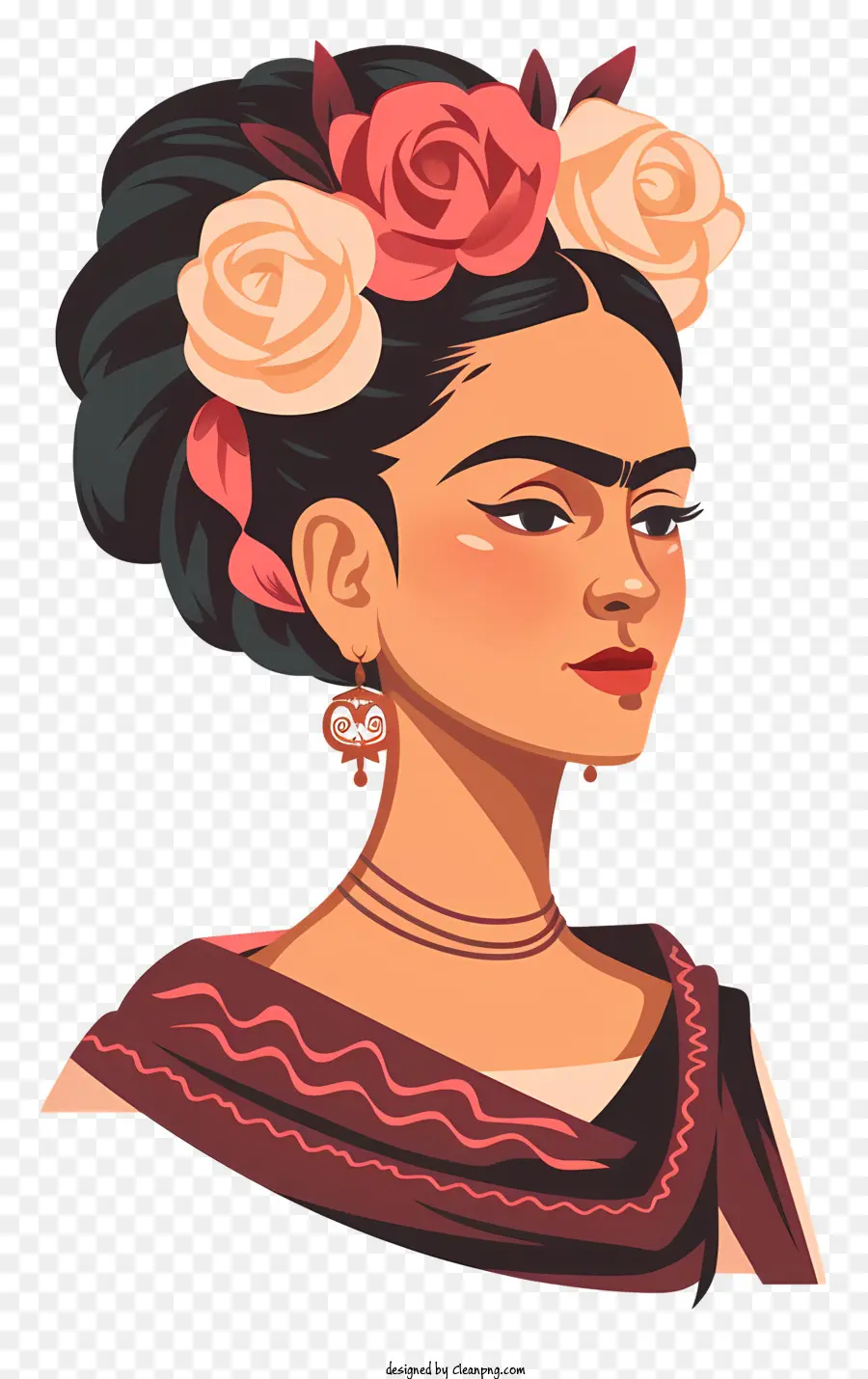 Femme Mexicaine，Femme Avec Des Fleurs PNG