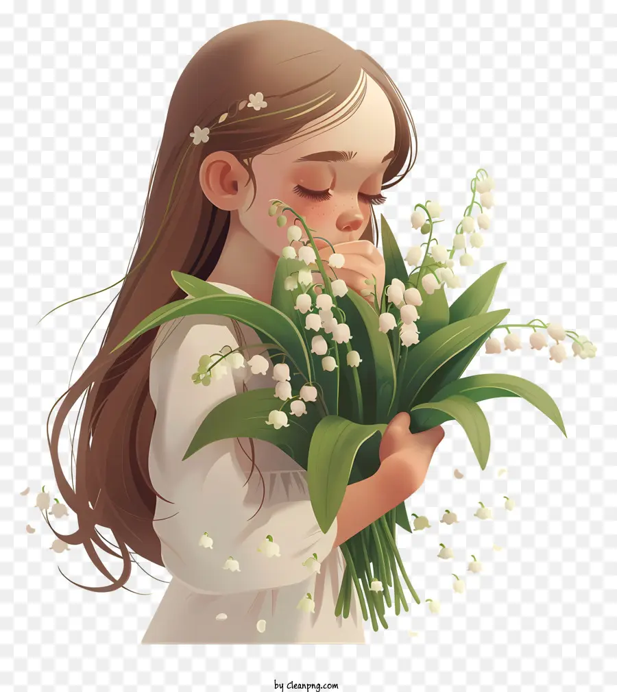 Fleur De Printemps，Fille PNG