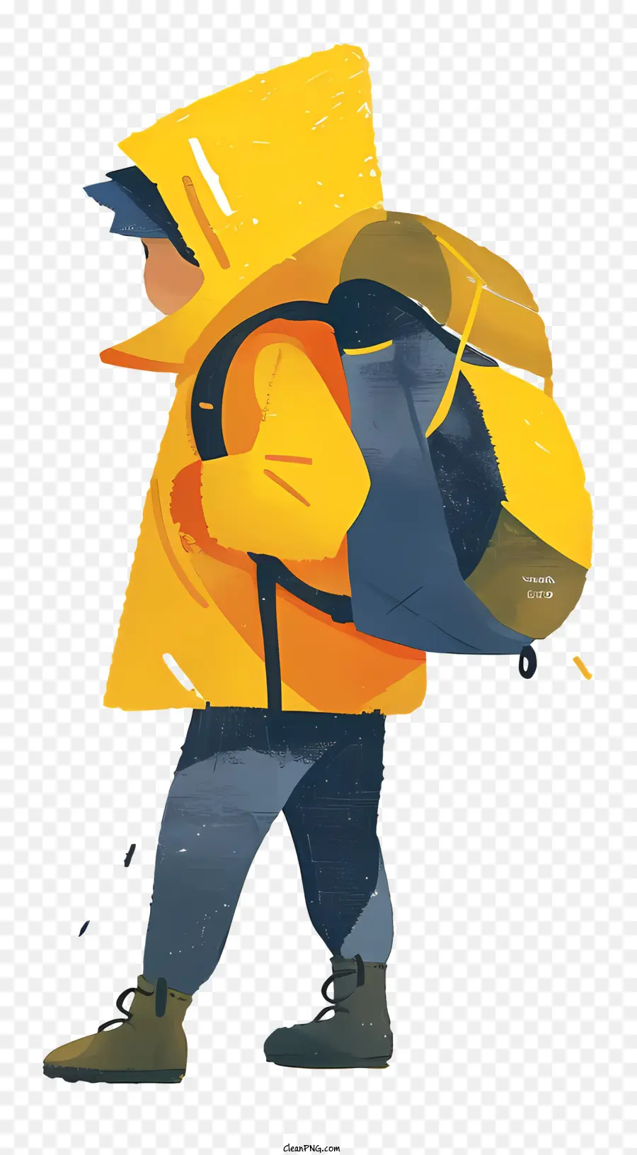 Garçon Avec Sac à Dos，Illustration De Dessin Animé PNG