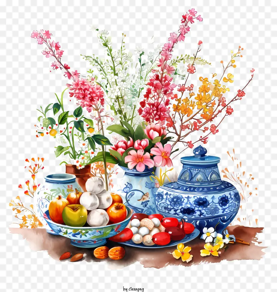 Happy Nowruz，Vase De Fleurs PNG
