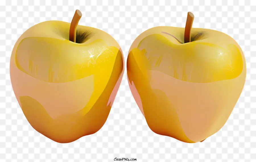 Pommes Jaunes，Rendu 3d PNG