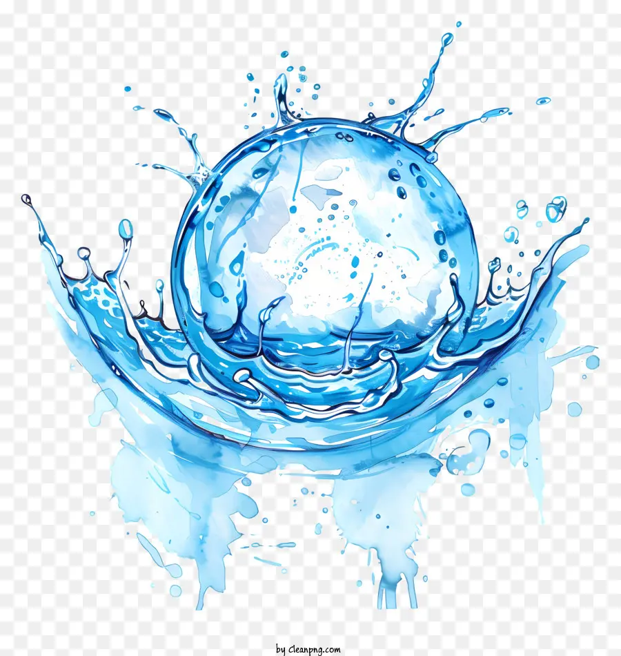Journée Mondiale De L'eau，Illustration Aquarelle PNG