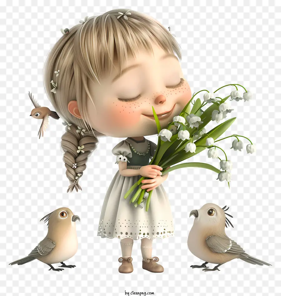 Fleur De Printemps，Fille PNG