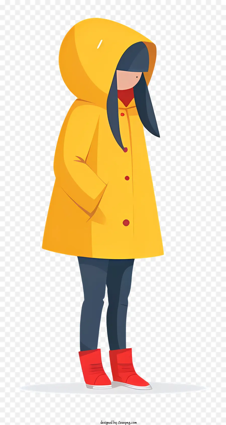 Petite Fille En Imperméable，Imperméable Jaune PNG