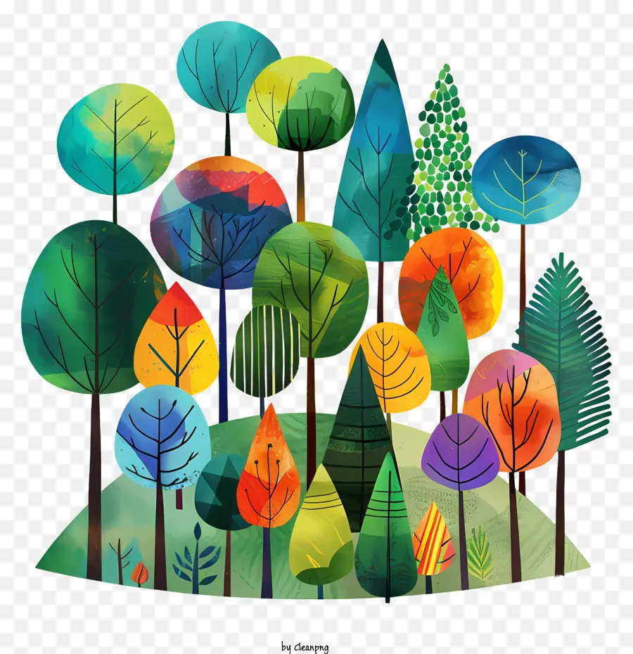 Journée Internationale Des Forêts，Colorées Des Arbres PNG