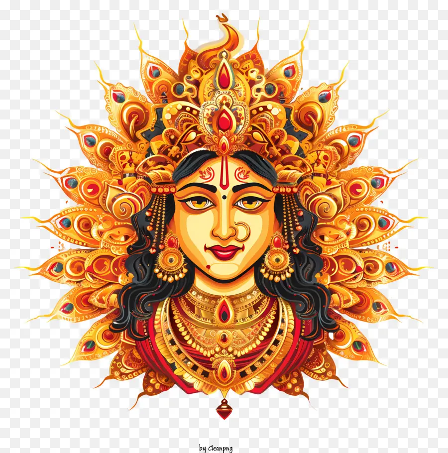 Durga Maa，Illustration De La Déesse PNG