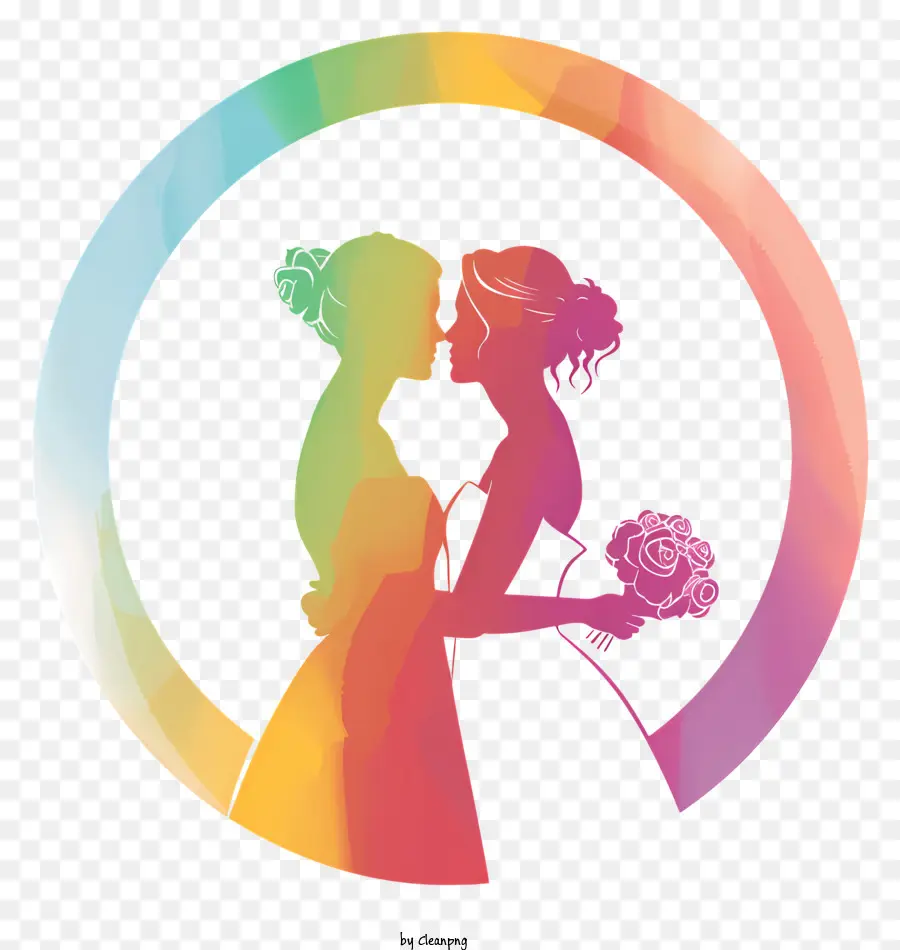 Cadre De Mariage Lgbt，Couple De Mariée PNG