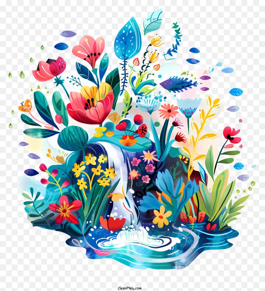 Journée Mondiale De L'eau，Fleurs Et Plantes Colorées PNG