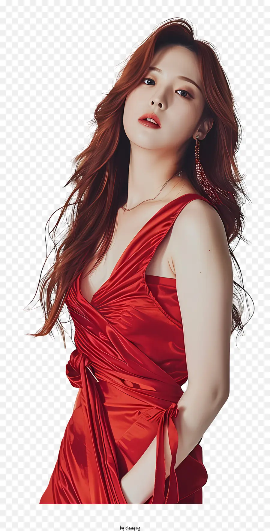 Hyomin，Robe Rouge PNG