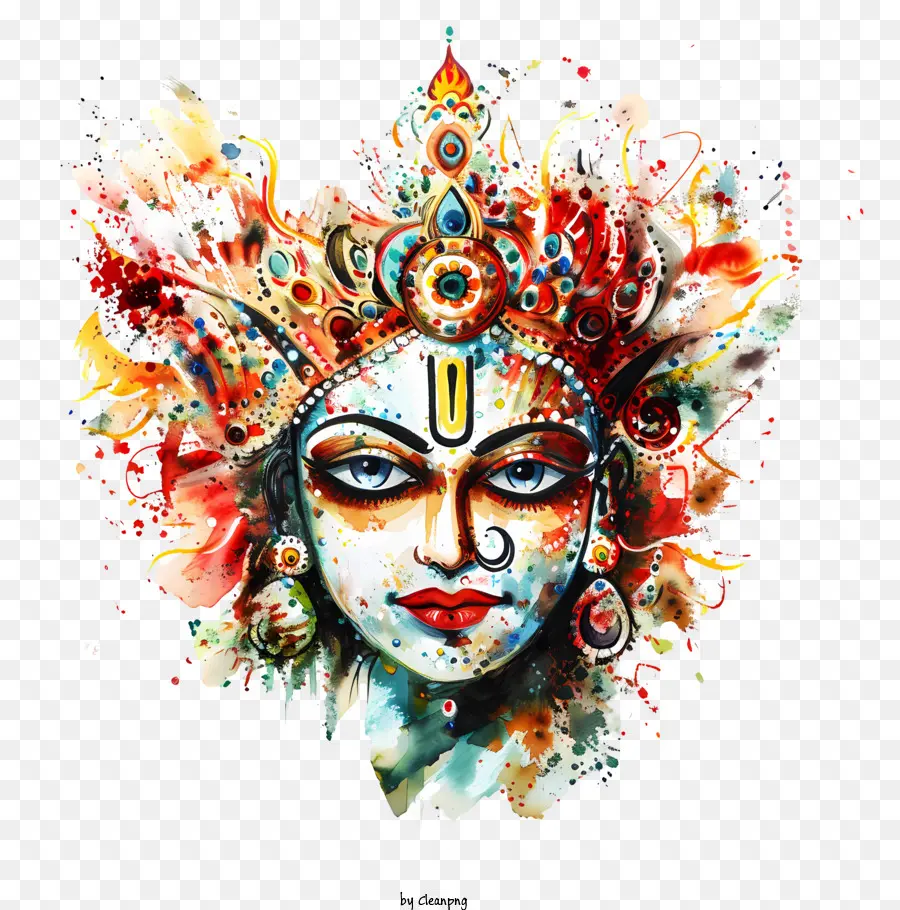 Durga Maa，Peinture à L'aquarelle PNG