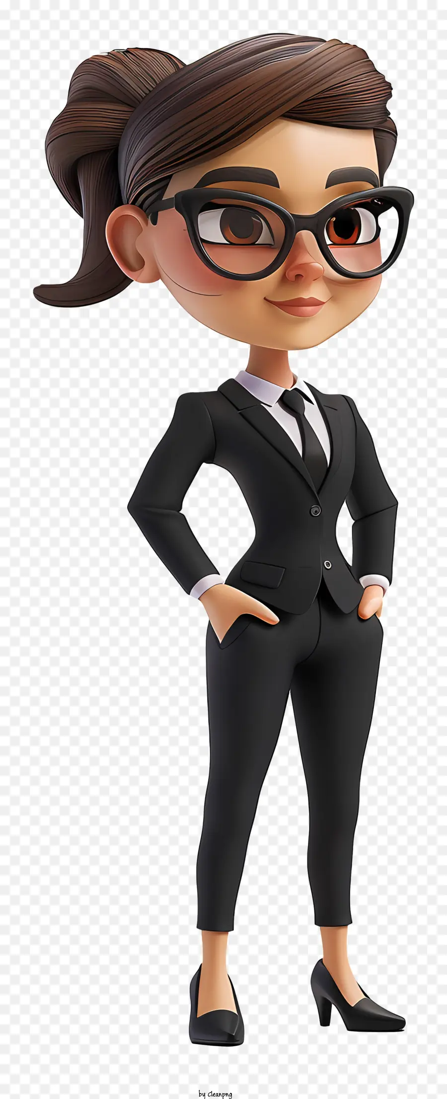 Caricature De Femme D'affaires，Femme Animée Avec Des Lunettes PNG