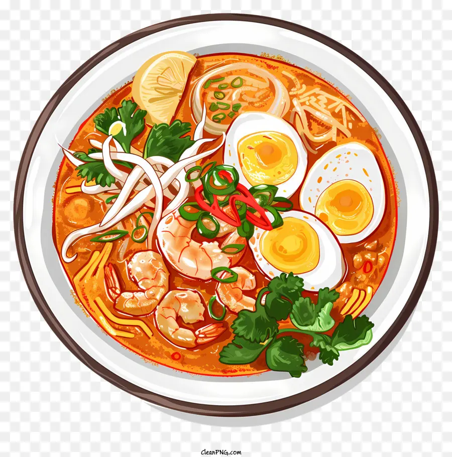 Penang Assam Laksa，Soupe De Nouilles PNG