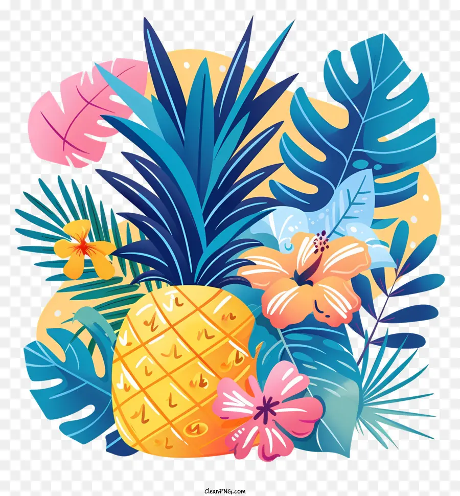 Tropical Arrière Plan，L'ananas PNG