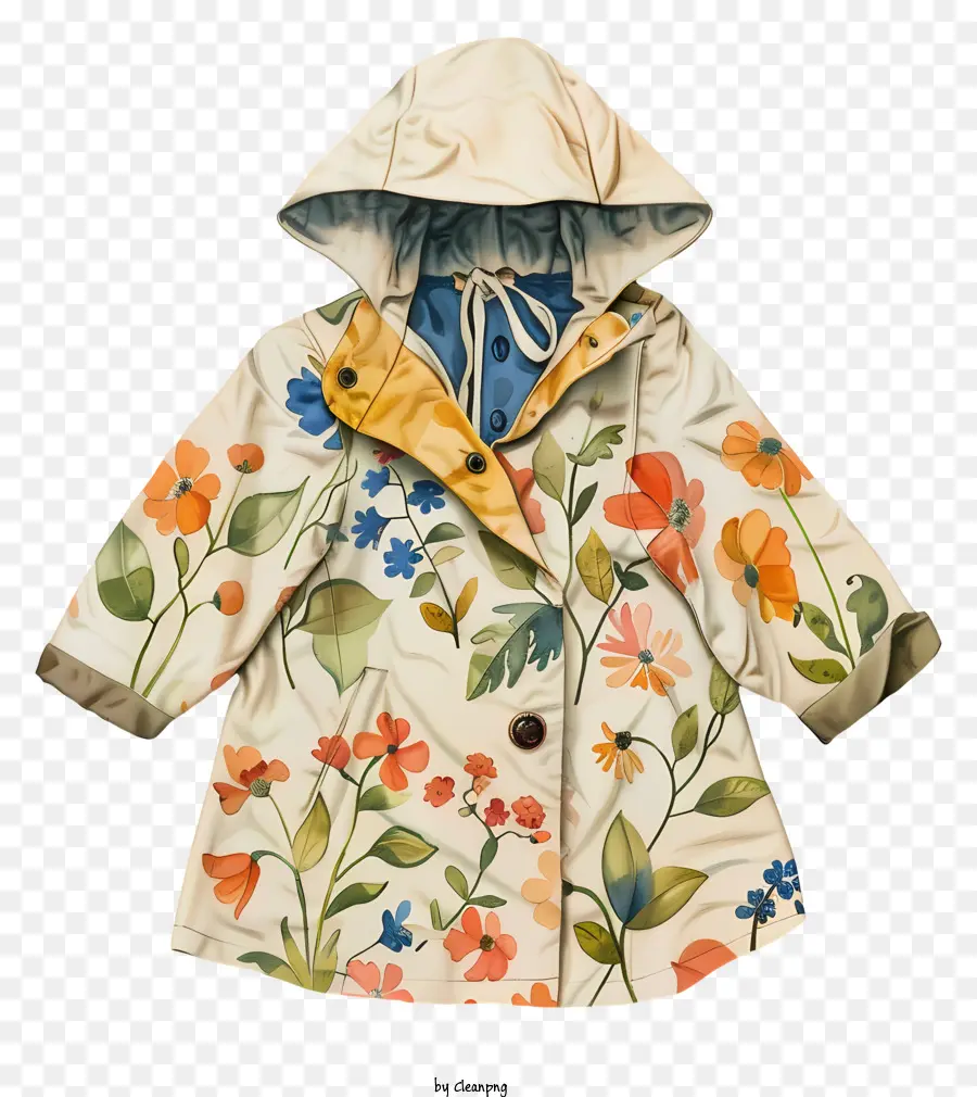 Manteau，Imperméable Fleuri PNG