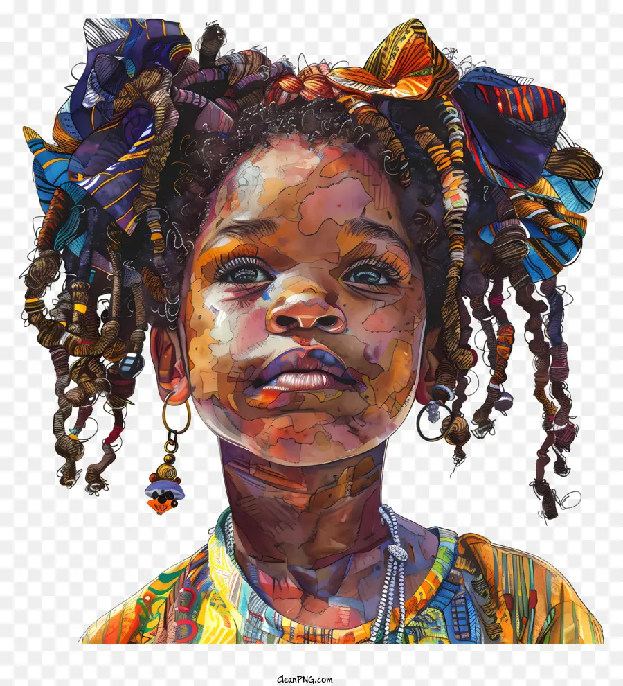 Jeune Fille Africaine，Art Afro Américain PNG