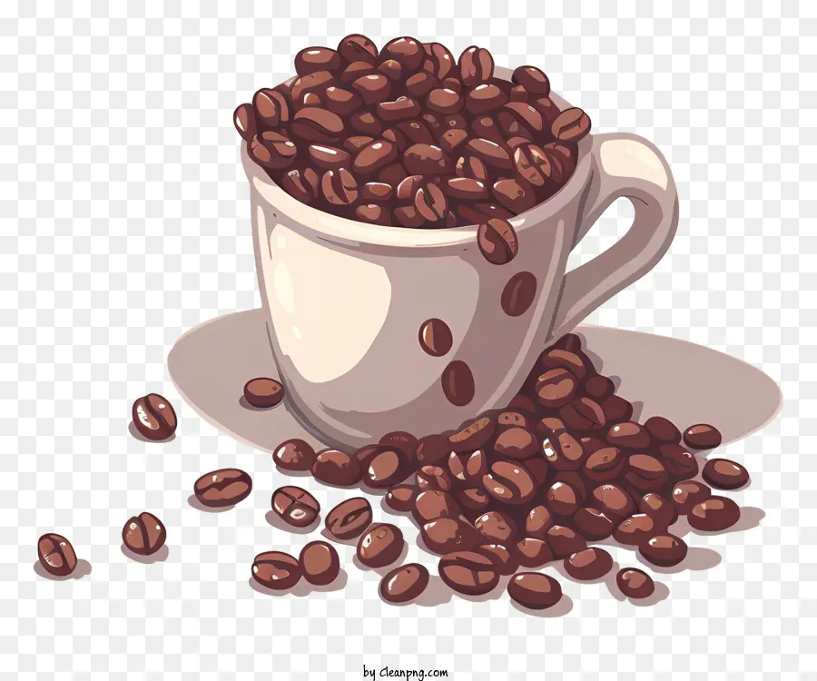 Les Grains De Café，Tasse à Chocolat PNG