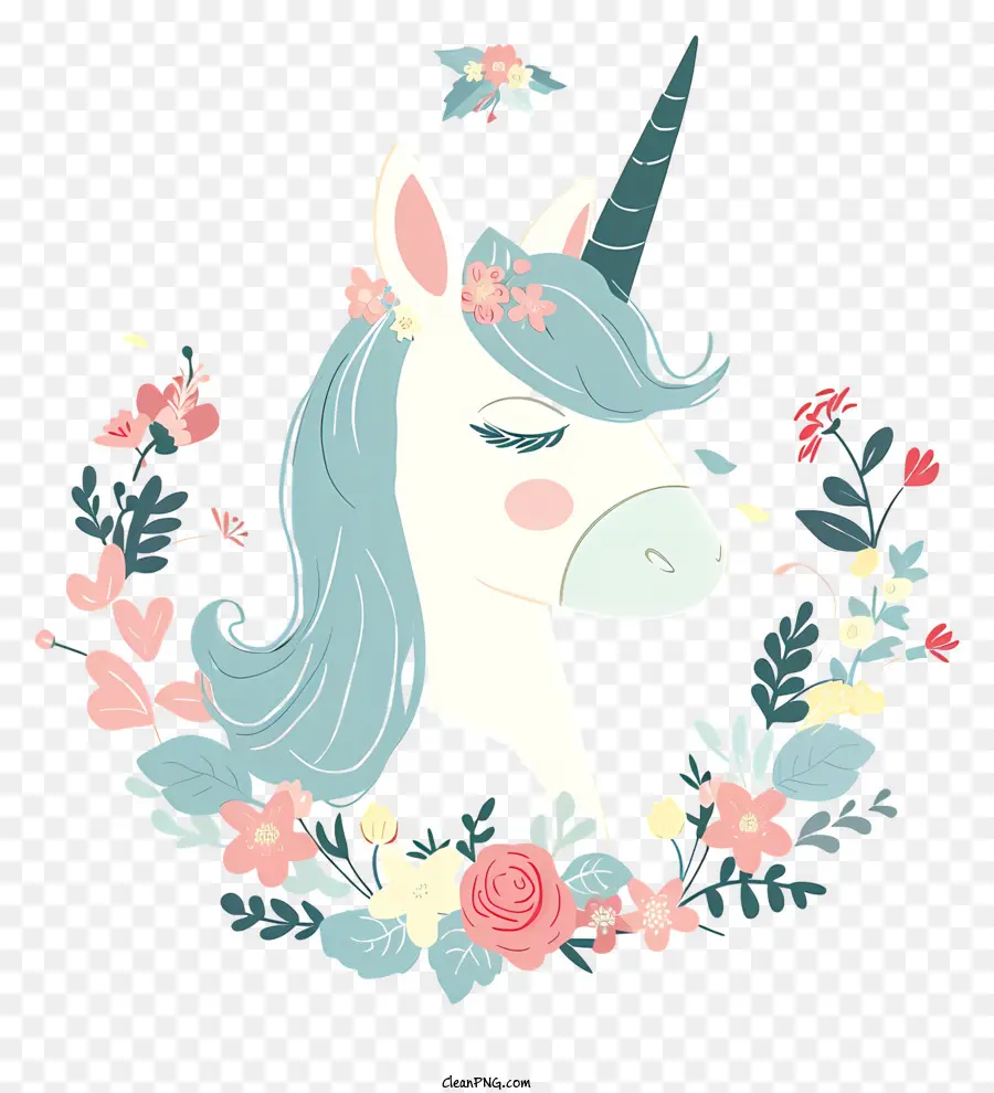 Licorne Florale，Licorne PNG