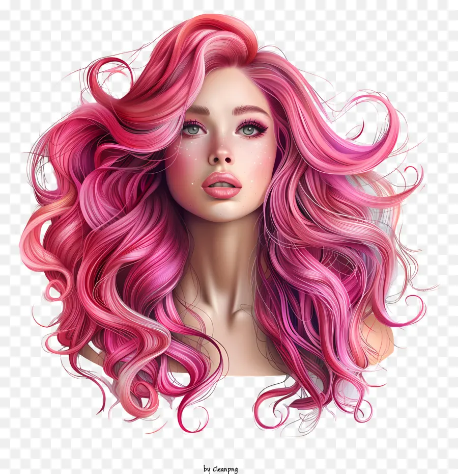 Wath Girl，Des Cheveux Roses PNG