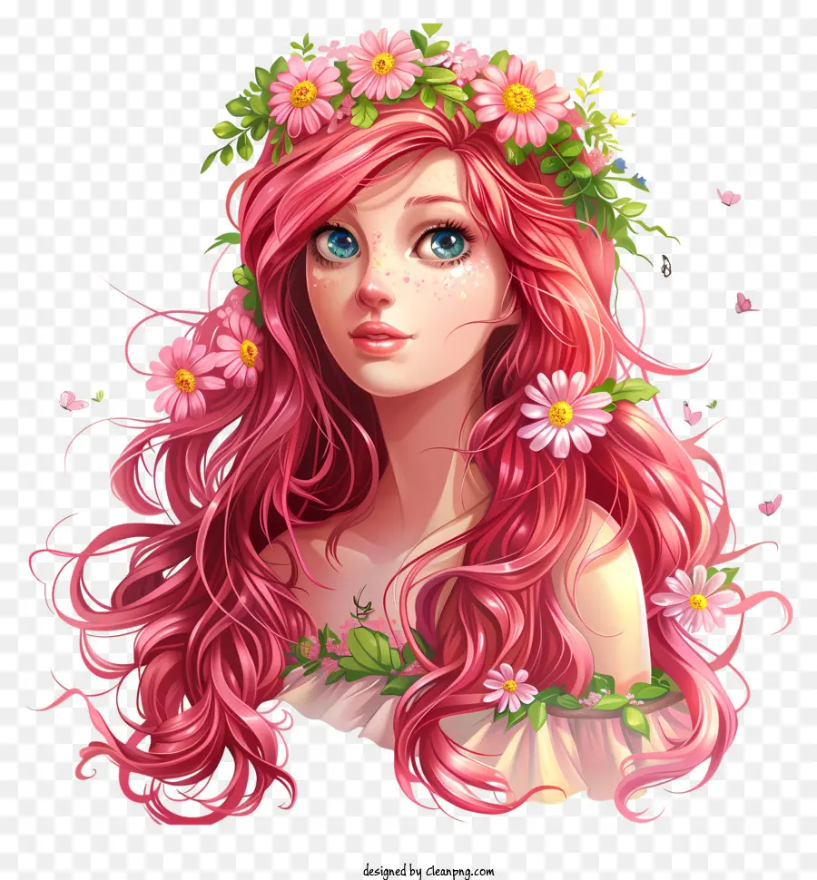Wath Girl，Des Cheveux Roses PNG