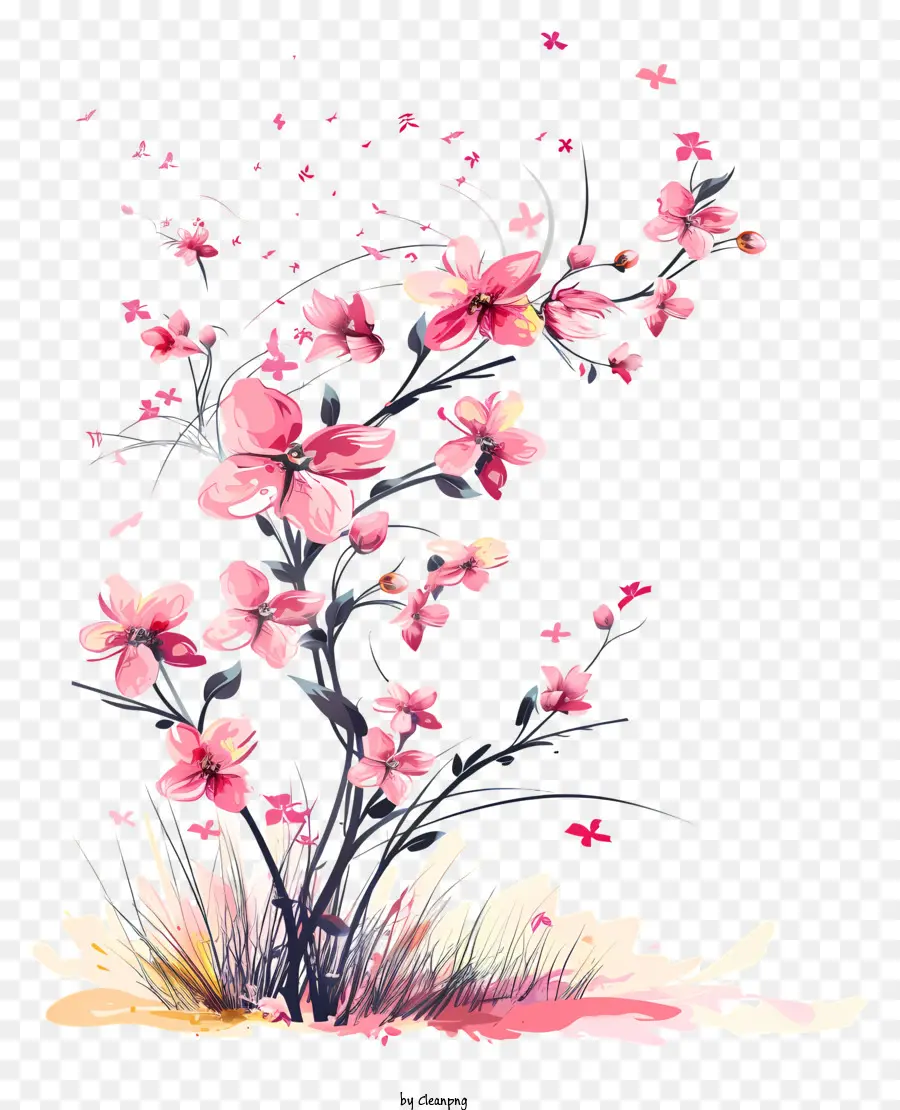Le Printemps Commence，Fleur De Cerisier PNG